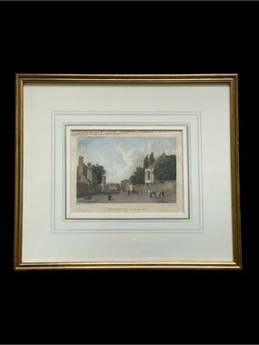 Vtg Framed “Entrance to Newmarket” Print by W. Westall A.R.A. | English Street